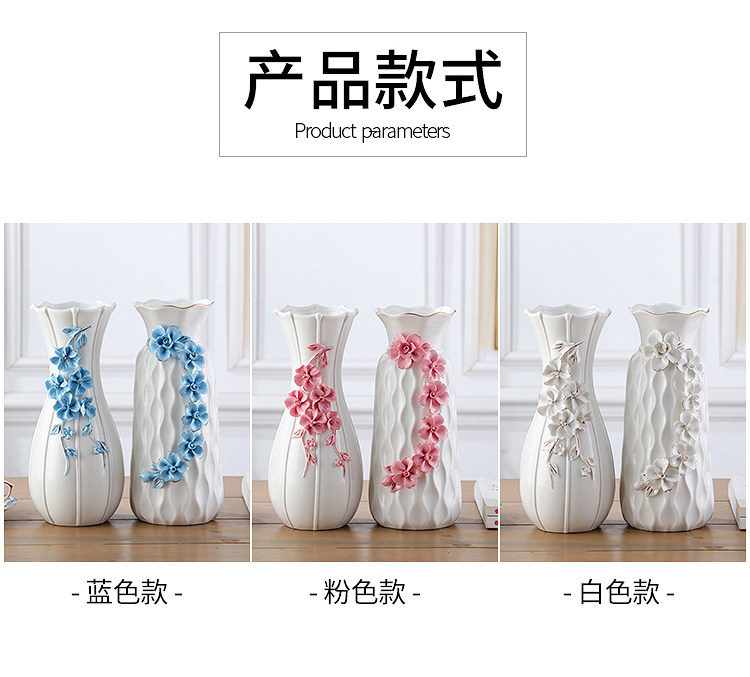 2023 New Style ceramic vases, European-style ceramic vases, table and coffee table ornaments, home decorations, flower arrangements, modern and simple dried flower hydroponic handicrafts pic 10