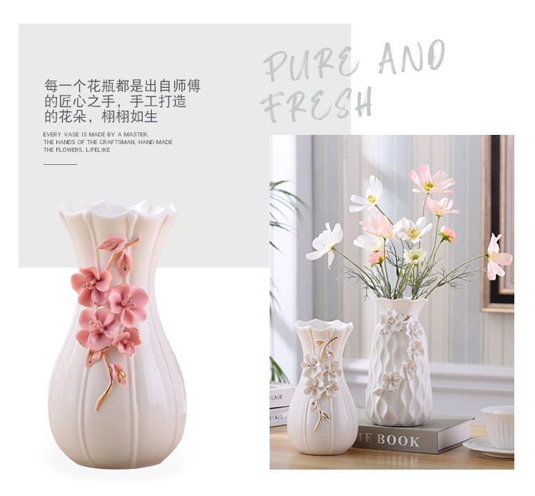 2023 New Style ceramic vases, European-style ceramic vases, table and coffee table ornaments, home decorations, flower arrangements, modern and simple dried flower hydroponic handicrafts pic 6