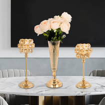 European light luxury candlestick ornaments Nordic romantic American luxury candlelight dinner Crystal table Western candlestick