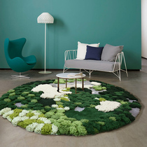 Moxi handmade forest moss carpet living room coffee table Ethnic style wool round bedside blanket art can be customized