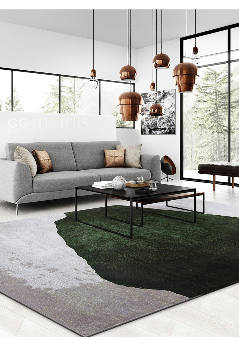 Thảm phòng ngủ phòng khách giường tròn Bắc Âu tối giản hiện đại sofa bàn cà phê chăn lớn ánh sáng sang trọng thủy triều tùy chỉnh - Thảm thảm lót phòng ngủ