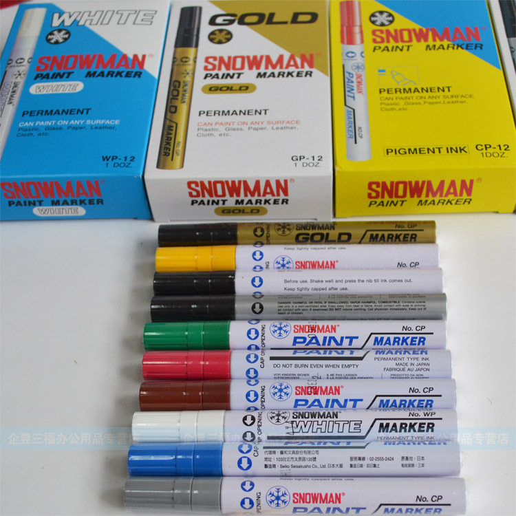 Original SNOWMAN SNOWMAN paint pen brand alcohol resistant lead-free environmental protection special coarse paint marker pen CP 1 5MM