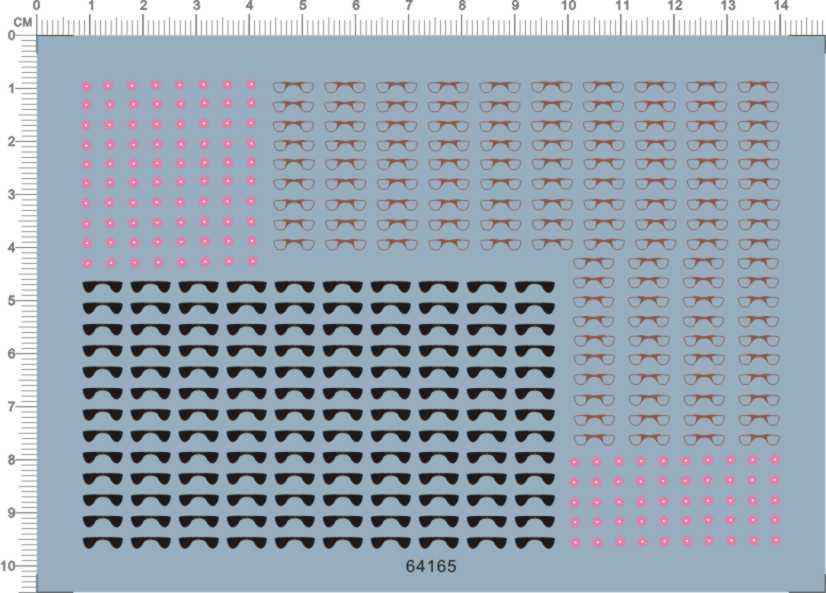 64165-A4217 Snowflake Fireworks Eyes Glasses Sun Glasses Set Make Resin Model Water Sticker 1