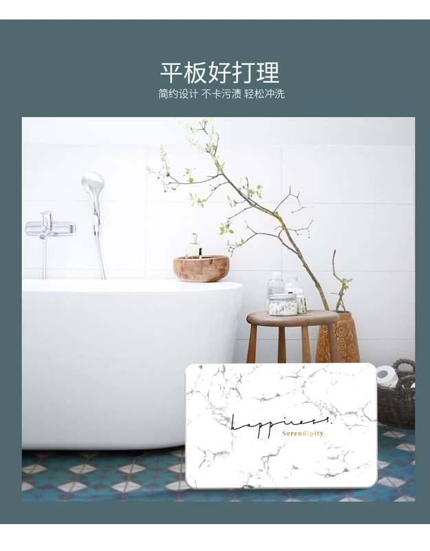 Đá cẩm thạch bùn bùn phòng tắm vòi hoa sen cửa hấp thụ nước và nhanh chóng làm khô đất tảo cát tự nhiên chống trượt mat - Thảm sàn tấm xốp trải sàn
