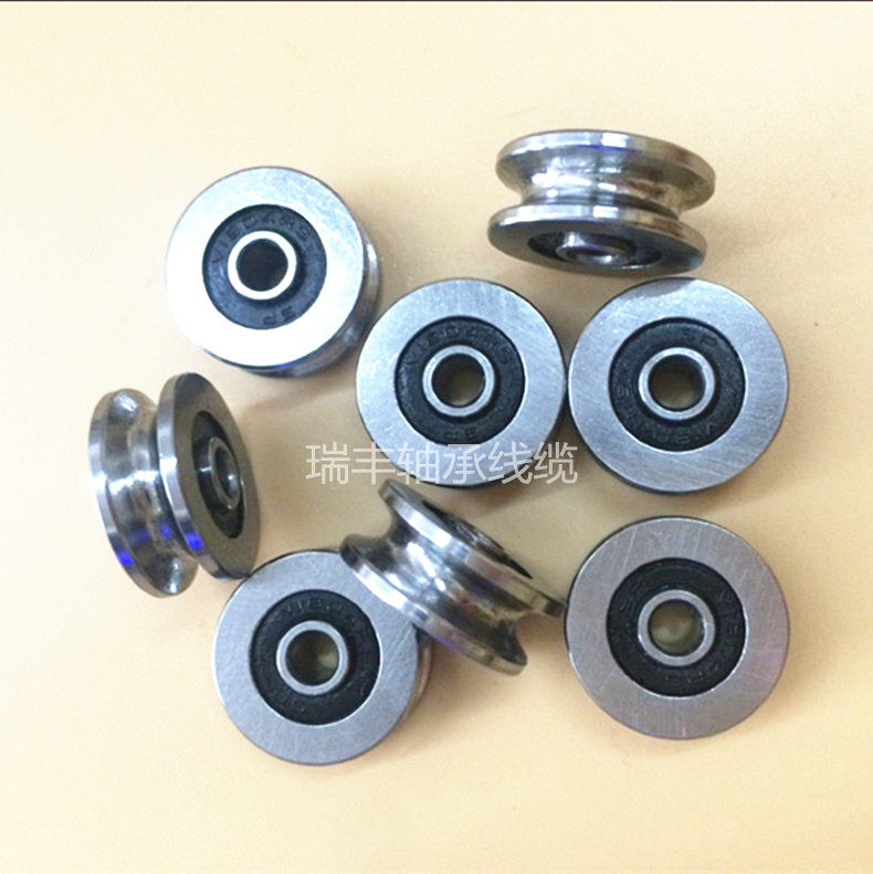Outer ring with u-groove bearing u-v U624-2RS V1804 size 4*18*8 7mm wire guide pulley