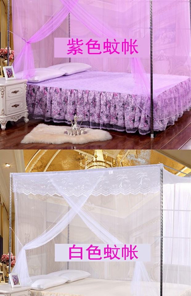 Cửa lưới chống muỗi một cửa ba cửa khung hạ cánh mã hóa 1,2 m 1,5m1,8 m vuông hàng đầu mẫu cổ điển hộ gia đình - Lưới chống muỗi màn chụp ngủ người lớn