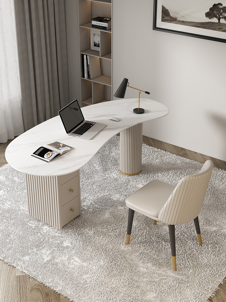 Modern simple rock board desk Home office desk Office desk Marble boss computer desk and chair Nordic desk and chair