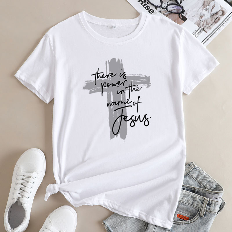 Faith Motivational Graphic Tee Women t Shirt Faith Cross Short Sleeve T-Shirt