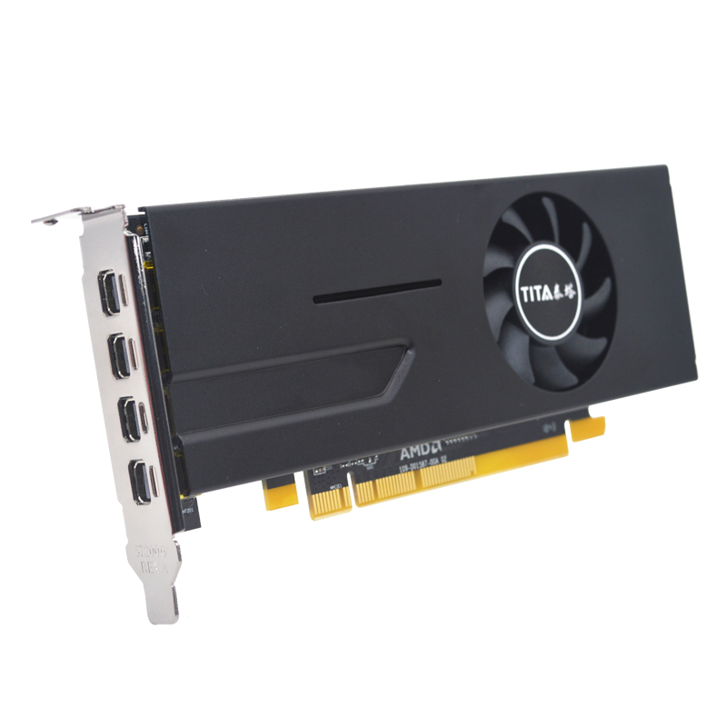 RX560 four-screen stir-fry stock futures big screen monitoring projection fusion 4-way half-height small host shell high-performance multi-screen graphics card