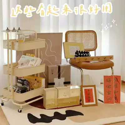 Wrought iron lax removable storage bubble instrument beauty salon trolley multifunctional living room snack shelf