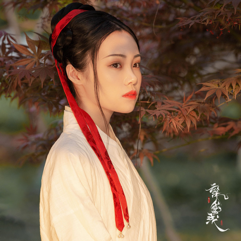 Cloud dark fog light Original Song Breeze Imitation Pearl Fine Hair with Han Wear Surrounding Temples Red Rope Ancient Wind Drifting With Head Decoration Hair Accessories
