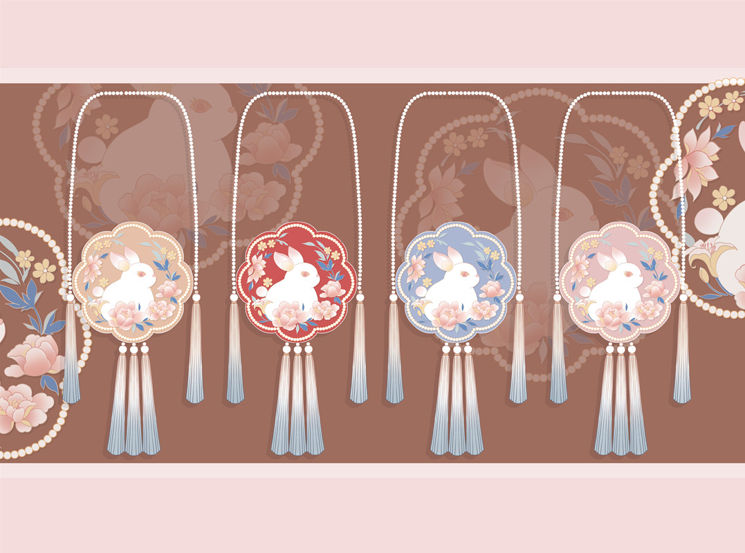 Clouds, deep fog, light flowers, rabbit original ancient style embroidery Hanfu female embroidery bag oblique cross large capacity shoulder bag