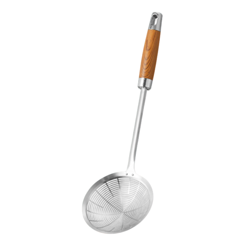 Food Grade 304 Stainless Steel Colander Household Kitchen Thickeneded Frying Dumplings Noodles Large Spoon Filter Frying Spoon