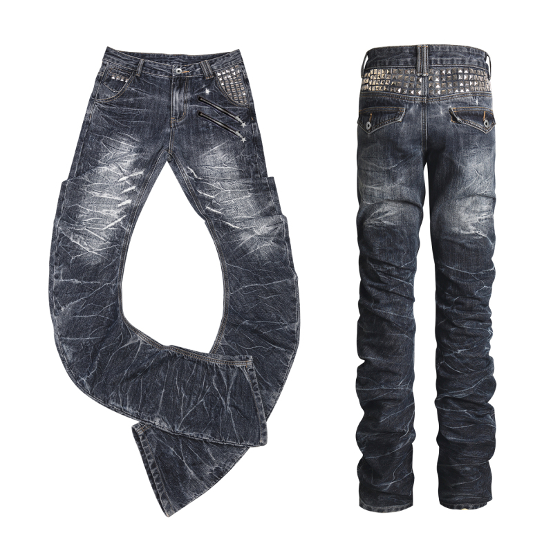 Nightlab Scratched Rivet Vintage Visual Dagger Stacked Denim Pants Nightlab Scratched Rivet Vintage Visual Dagger Stacked Denim Pants
