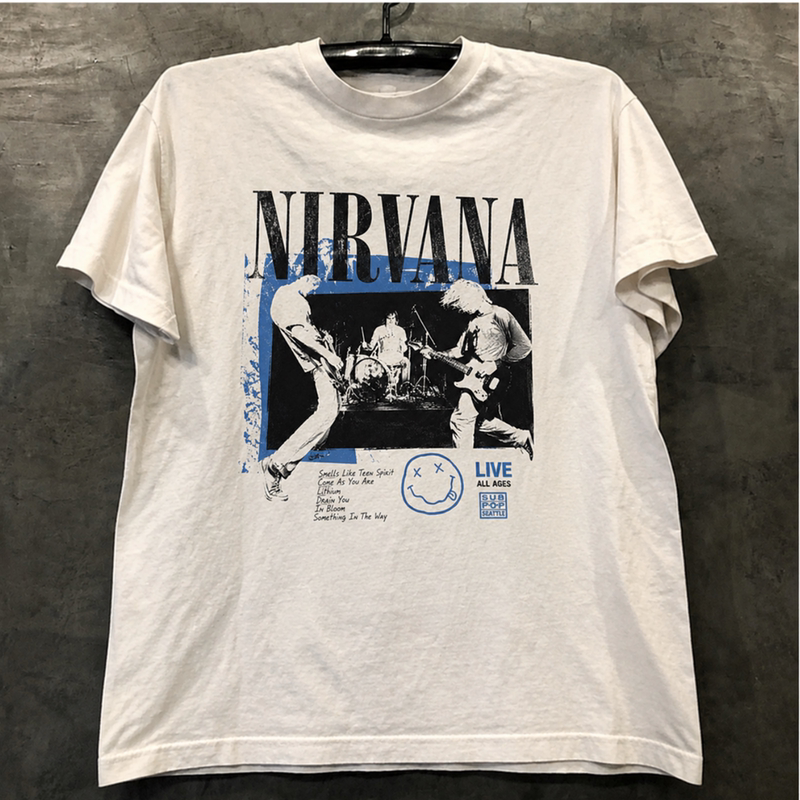 Nirvana Band Kurt Cobain Merchandise Vintage American Retro Rock Short-Sleeve Unisex Cotton T-Shirt