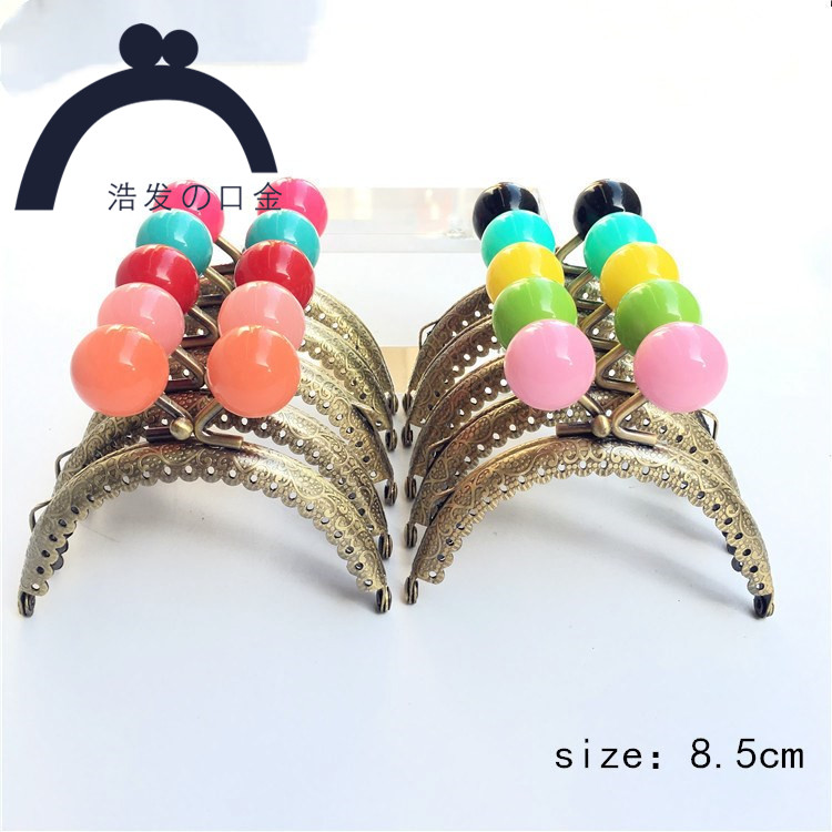 8 5cm semicircle embossed lace candy head mouth gold (bronze) 20MM candy head monochrome ten packs