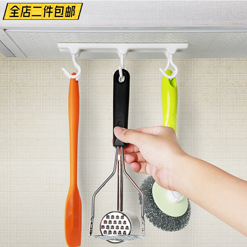 Japan KM Kitchen Overall Cupboard Ceiling Hook Kitchenware Cutlery Cutlery contains Sticky Hook Hanging Cabinet Suspended Ceiling Powerful Adhesive 6 Lian Hook