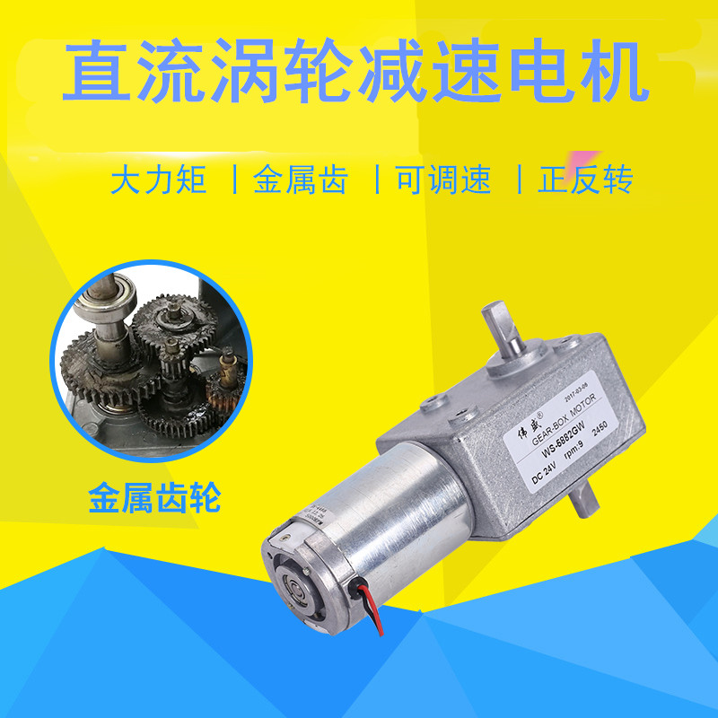 Two-axis worm gear motor High torque self-locking motor 24V DC gear motor 12V low speed motor