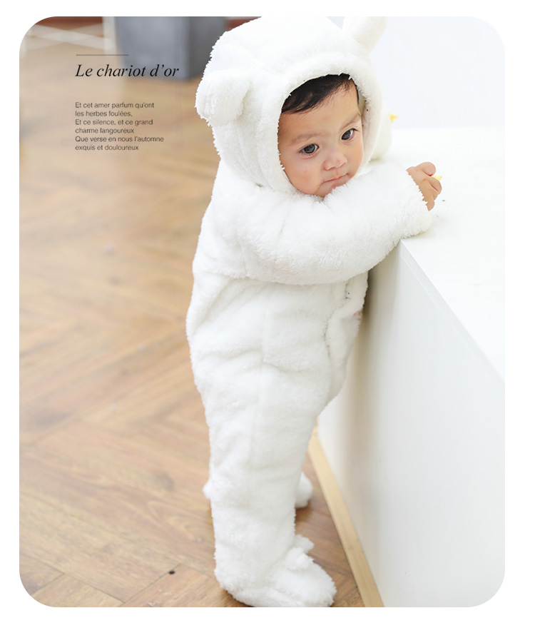 Quần áo sơ sinh mùa đông jumpsuit cotton flannel ấm mới cho bé ra khỏi quần áo để giữ bé rabe habe áo liền quần lót lông cho bé
