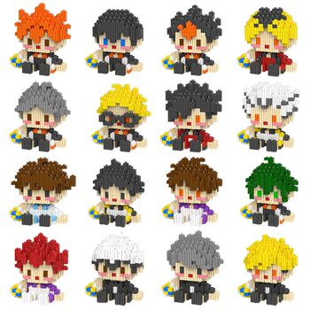 Anime Haikyuu!! Peripheral Building Blocks Hinata Shoyo Tsukishima Kageyama Itachi Hiyori Educational Toy Model Ornaments