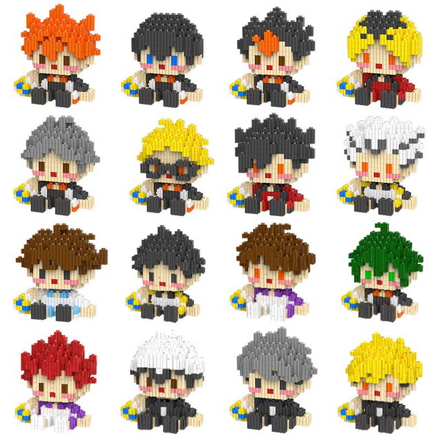 Anime Haikyuu!! Peripheral Building Blocks Hinata Shoyo Tsukishima Kageyama Itachi Hiyori Educational Toy Model Ornaments
