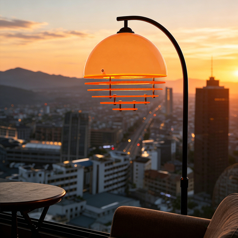 Medieval-Style Floor Lamp, Living Room Sofa, High-End Designer, Retro Bedroom Decoration, Sunset Bauhaus Atmosphere Lamp