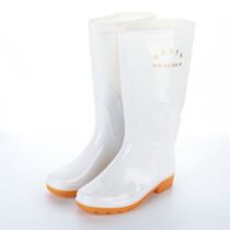 White water boots Mens and womens high tube food hygiene boots White rain boots Rain boots non-slip wear-resistant water boots Acid and alkali resistance