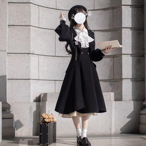 Элегантный длинный ретро фонарь, плащ, в британском стиле