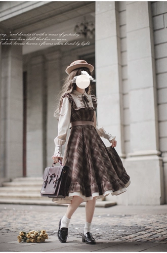 胡桃木 Оригинальный корсет, длинная юбка, стиль Лолита