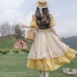Оригинальное ретро винтажное платье, милая элегантная юбка, французский ретро стиль, стиль Лолита