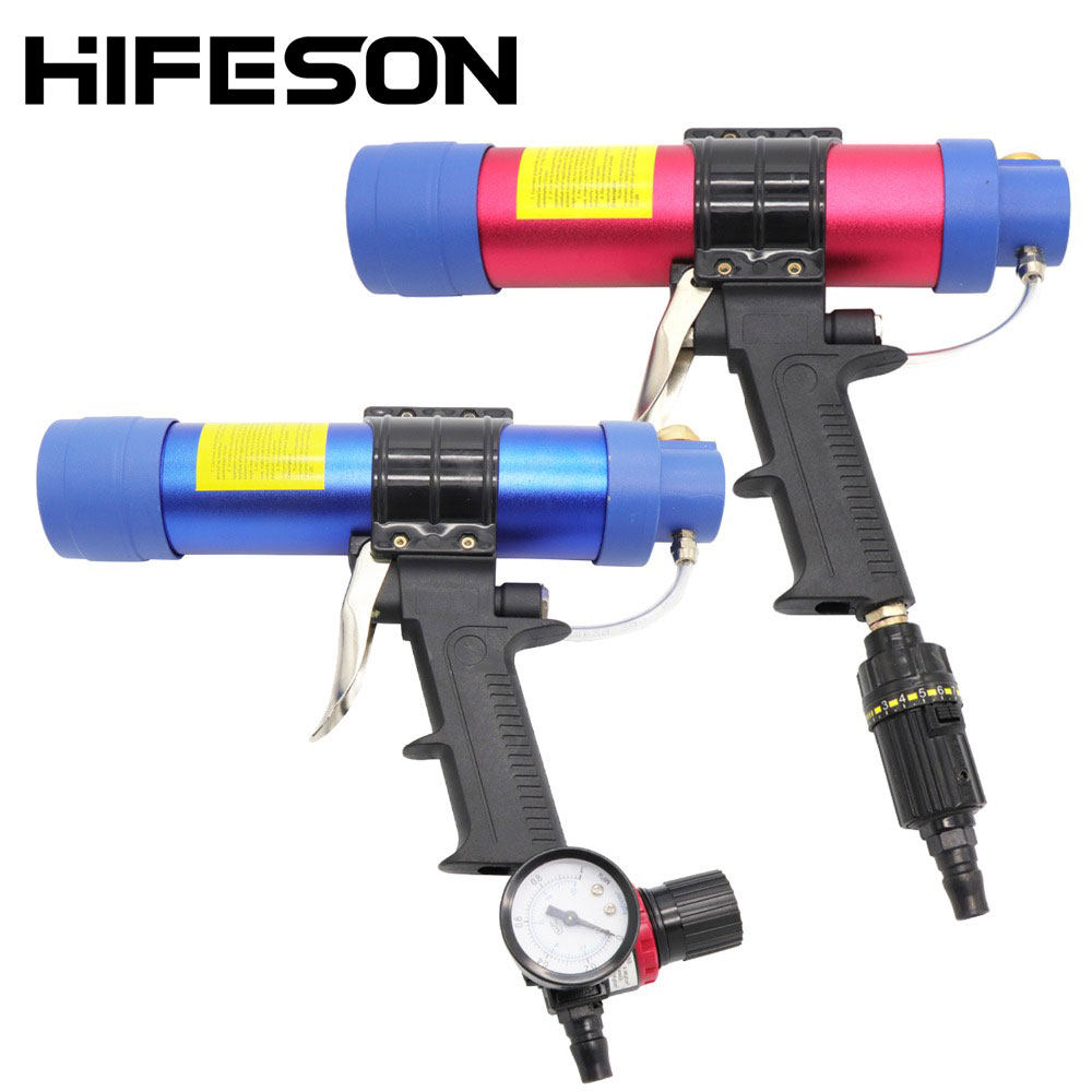 Cross - border sea shark Q3 drum 310ml pneumatic glass gun foam pressing silicone gun adjustable gel