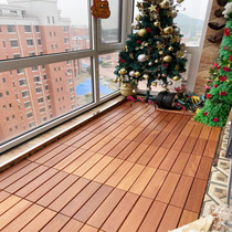 Pineapple grid anti-corrosion pure solid wood outdoor balcony Courtyard terrace garden Outdoor home splicing log diy floor