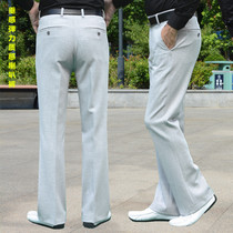 Spring summer free of scalding micro-horn Western pants elastic covety wide leg pants trendy men high waist trumpeter pants casual long pants