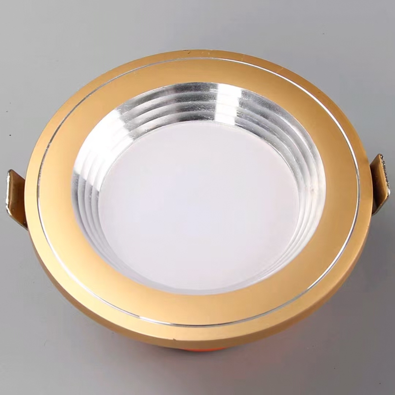 Super Bright Led Recessed Downlight Three-Color Ceiling Light Modern Minimalist Home Decoration Living Room Ceiling-Mounted 7-Hole Copper Light Barrel Light