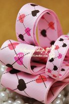 Butterfly knot hair accessories Diy ribbon material pink heart-shaped thread webbing HB12110104