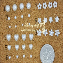 Headwear mobile phone case accessories ------ beige semi-round beads heart shaped flower ZZ051803