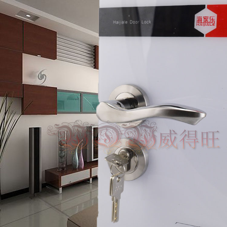 Modern minimalist mute 304 stainless steel two-piece room door lock bedroom door lock indoor lock powder room lock