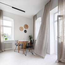 Norse style new linen fabric finished curtain solid color modern simple bedroom window living room shade cloth custom