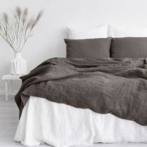 Pure linen quilt cover single piece washed quilt cover 1 8m solid color simple nail buckle export grade General Linen double bed supplies