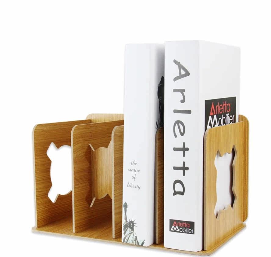 Simple office desk small bookshelf ins wind creative wooden folder storage shelf student organize storage box