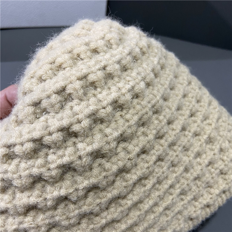 Cappello da pescatore ad ago da donna, versione coreana, alla moda, autunno e inverno, colore unico, versatile, dolce, in lana, lavorato a maglia, caldo, stile straniero alla moda_voghion.com