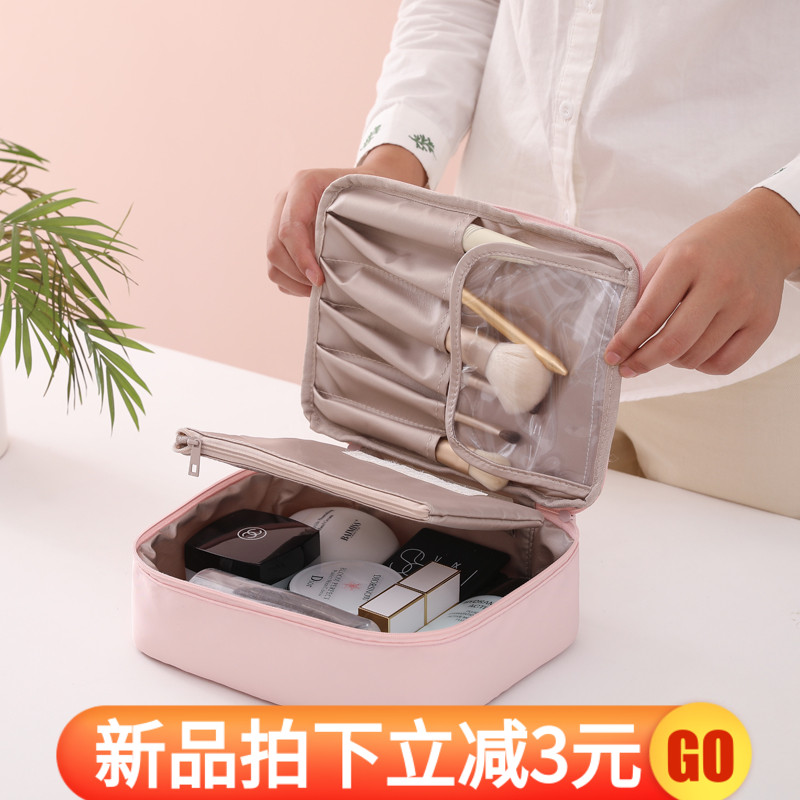 Waterproof Makeup Bag Women Ins Wind Super Fire Mesh Red Large Capacity Travel Cosmetics Cashier Bag Portable Wash Bag