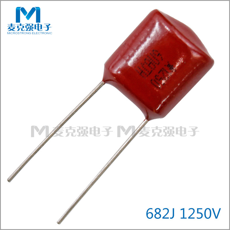 CL11 Polyester fiber capacitor 682J 1250V P=7 5MM 6 8nF 5%Red capacitor print 1250 6n8JH