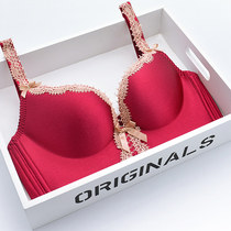 Missing an underwear flagship store One-piece incognito rimless bra suit Girl gathered bear thin section anti-sagging