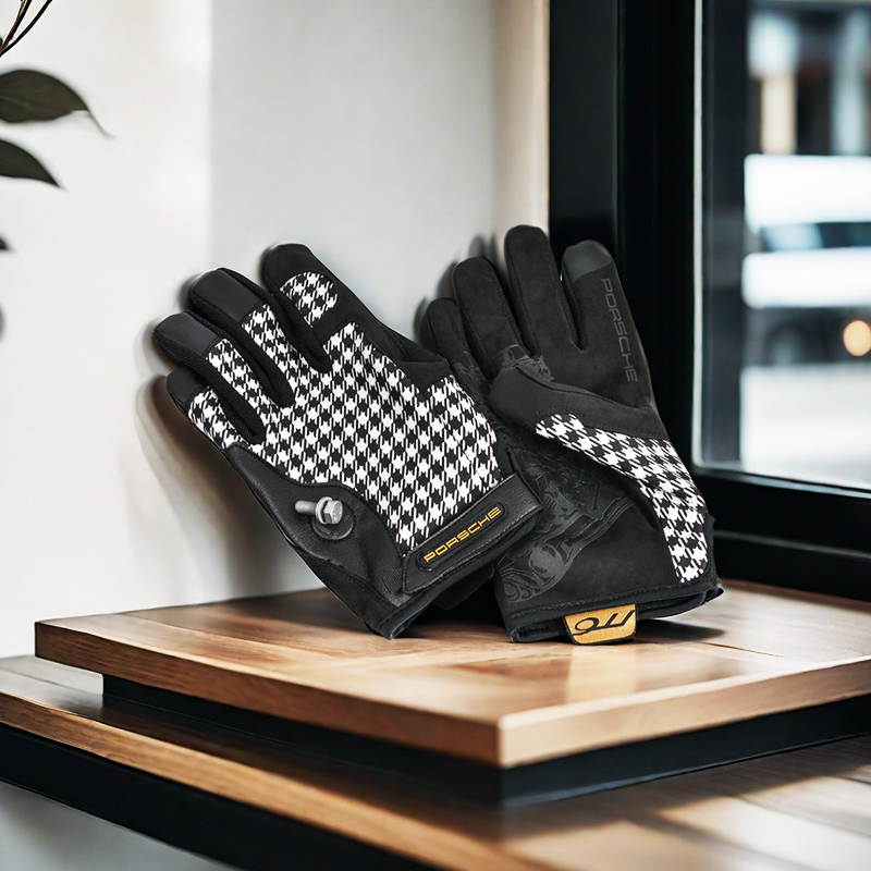Porsche Original Genuine Gloves Houndstooth Classic Racing Gloves 901 Engine Pattern New Product Hot