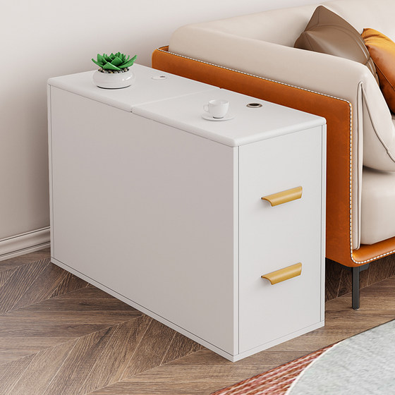 Nordic sofa side cabinet storage cabinet sofa side table 20cm multifunctional living room small apartment narrow long storage gap cabinet