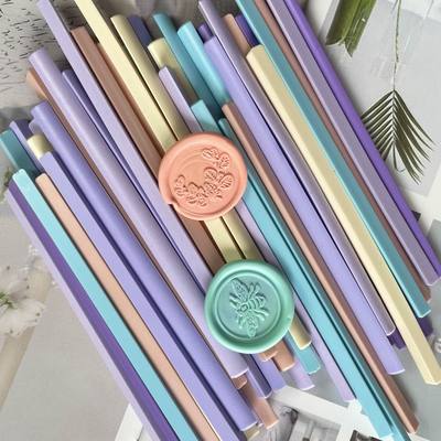 Jinyuan 1/4 Macaron 24-color non-matte cylindrical wax stick, 11mm cylindrical wax stick with seal