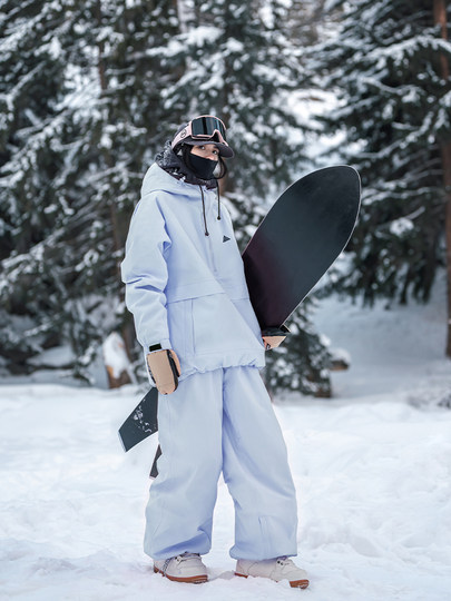 Nanend Candy-Colored Ski Jacket for Women, Snowboard and Double-Board Waterproof and Breathable Cotton-Filled Ski Jacket