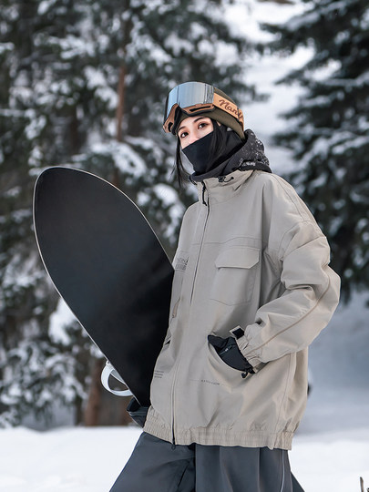 Nanen Ski Jacket for Women, Waterproof and Windproof, Niche Autumn and Winter Loose-Fitting Top, Men's Cold-Proof and Warm Snow Jacket