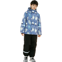 NANDN boys and girls ski suit pants single and double plate thickened warm waterproof childrens suit ski suit cartoon